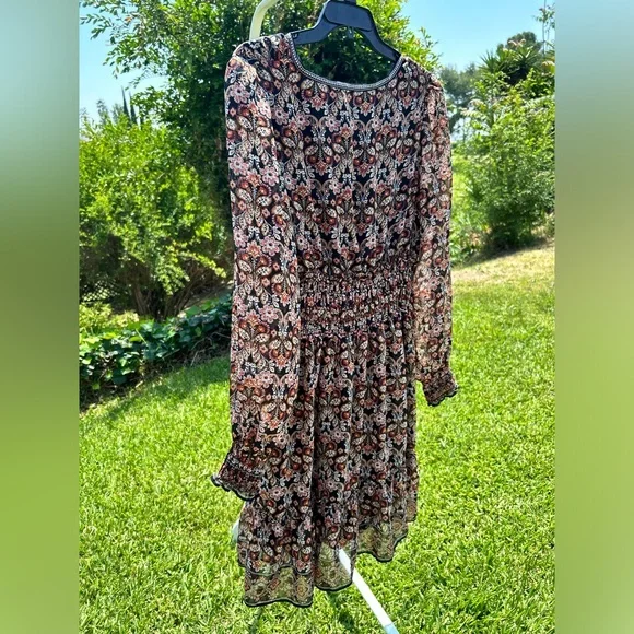 Max Studio Black Pleated Sundress with Bishop Sleeves - Picture 4 of 4